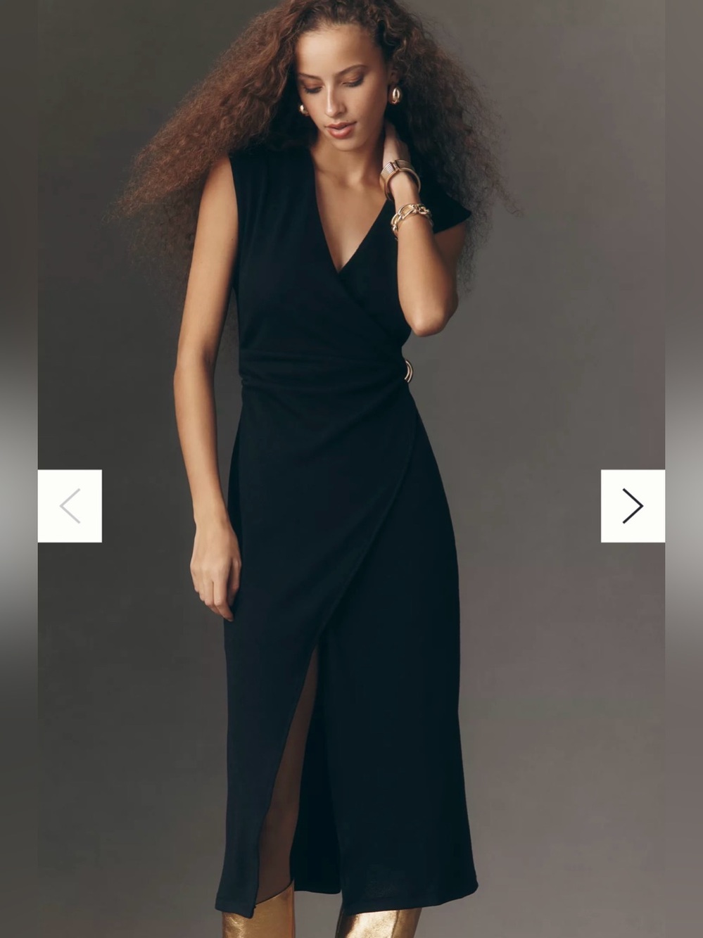 Anthropologie Sleeveless Knit Hardware A-Line Midi Dress  Size M